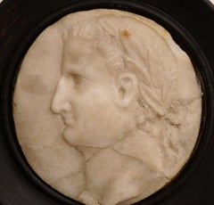 Medaglione in Marmo Profilo di Imperatore Tiberio Grand Tour  XVIII secolo