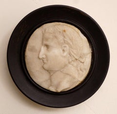 Marble Medallion Profile of Emperor Tiberius Grand Tour  18th 18th Century