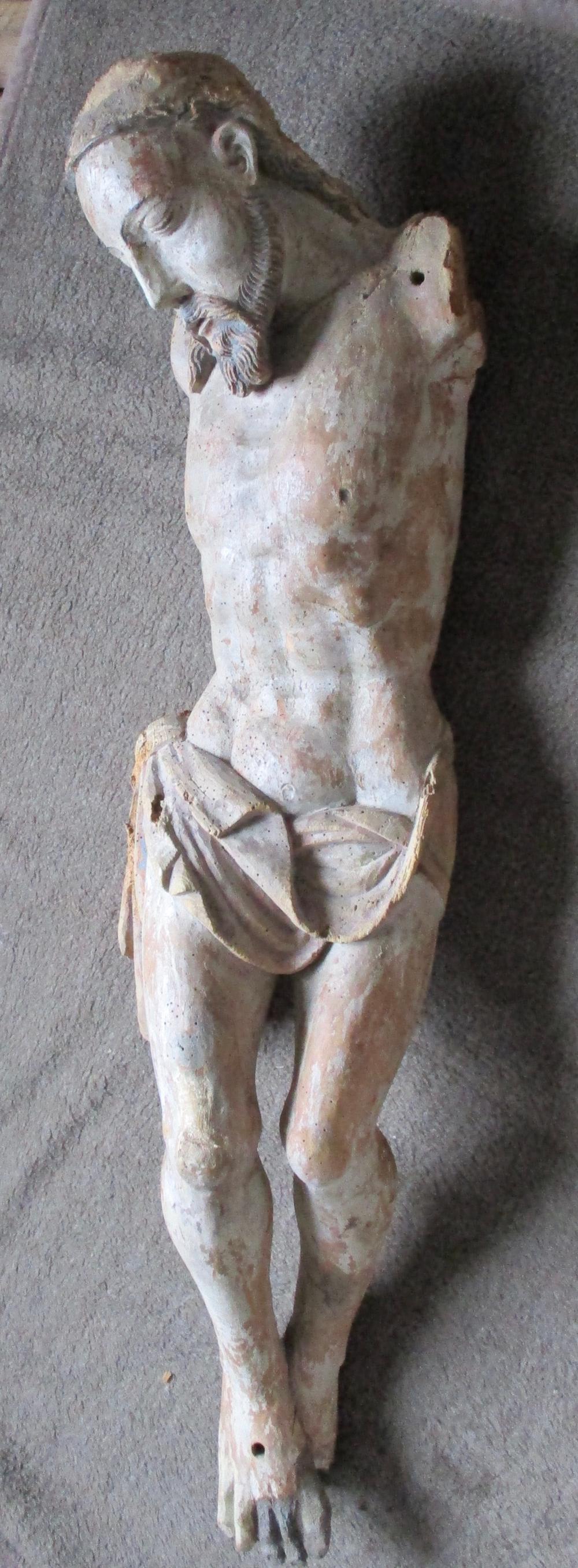 Medieval Rennaissance early Christ fragment - Sculpture by Unknown