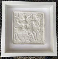 Men on a Horse Medieval Tile Gypsum Cast