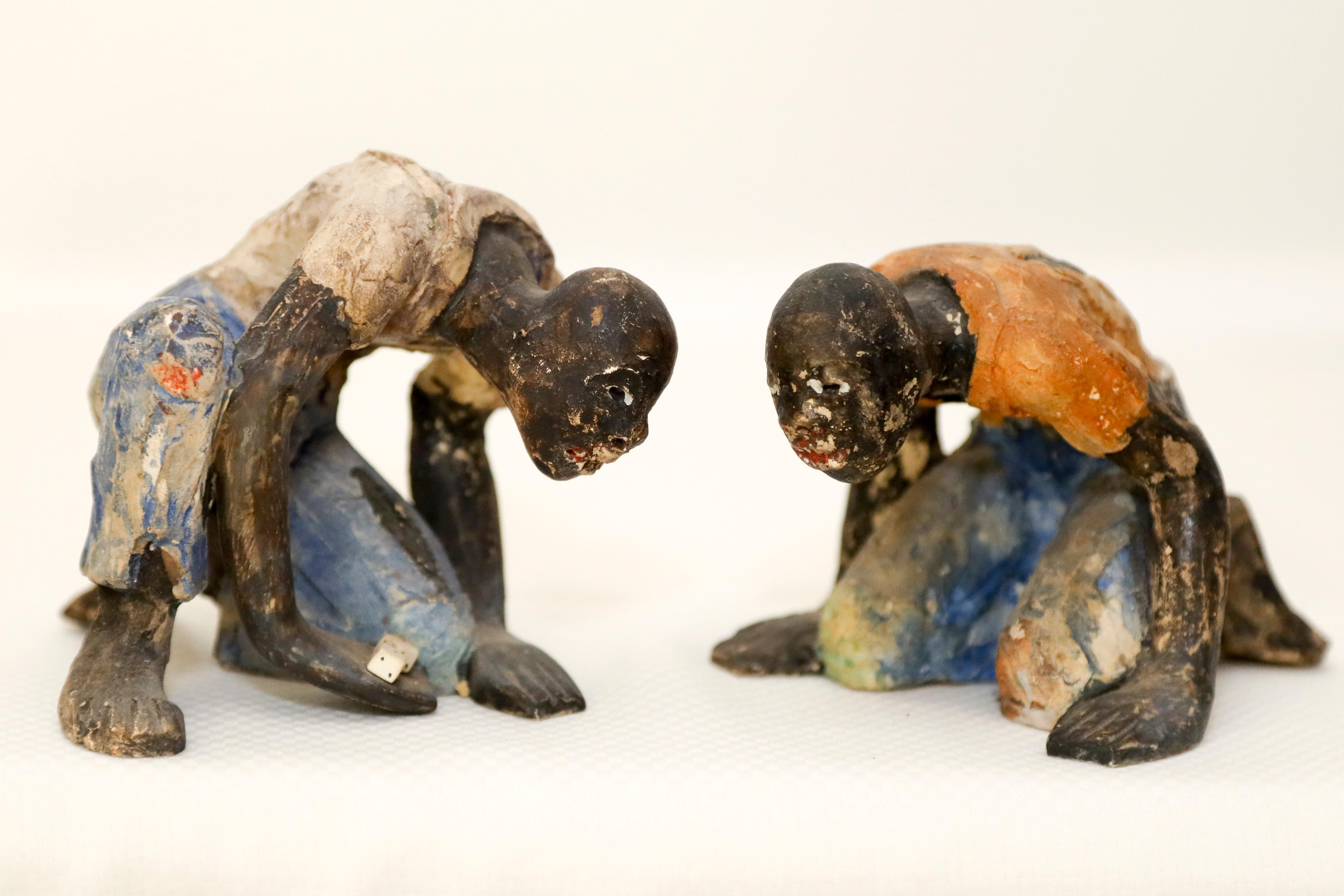 Unknown Figurative Sculpture - Men Playing Dice