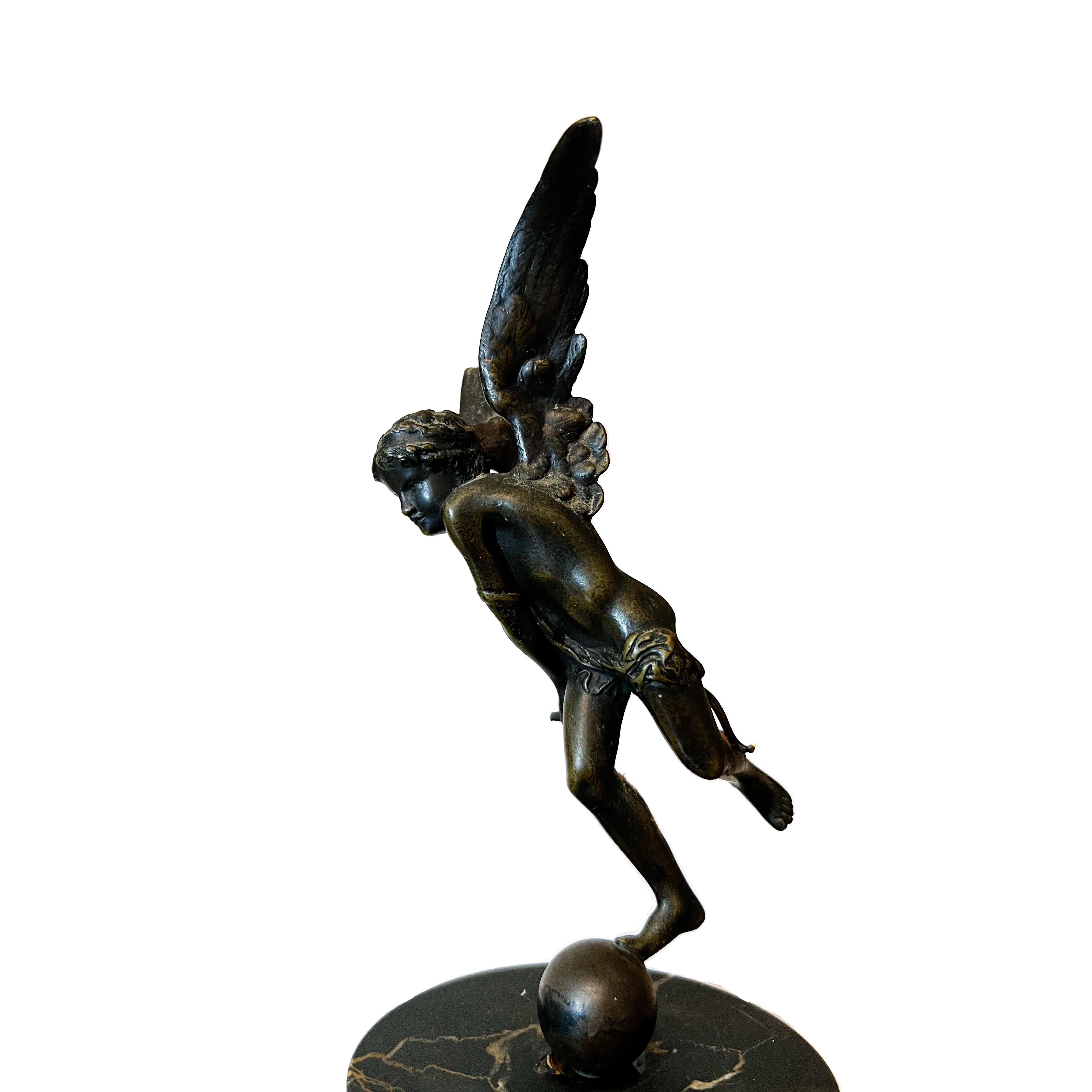 Klassische Metall-Skulptur von Anteros aus Metall 