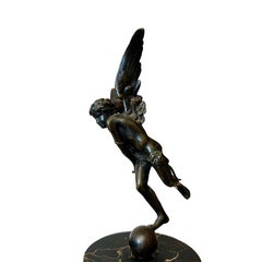 Antique Metal Classical Style Sculpture of Anteros 