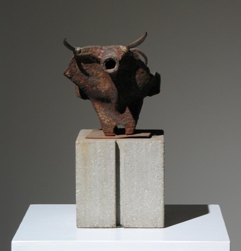 Unknown Metal Found Art Bull Sculpture at 1stDibs