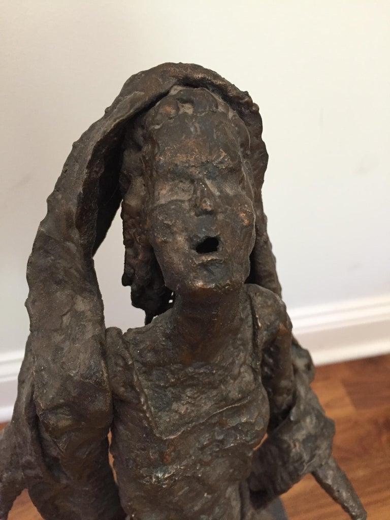 Mid-century Brutalist Sculpture, Henry Gamson, Signed and Dated '67 - Gold Figurative Sculpture by Unknown
