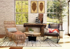 Mitte des Jahrhunderts geschnitzt Wood Relief Maske Wandskulptur Panel, ein Paar