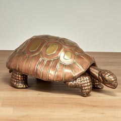 Mid Century Copper and Brass Tortoise Sculpture