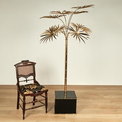 Mid Century Italian Brass Palm Tree Sculpture