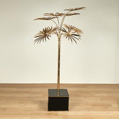 Mid Century Italian Brass Palm Tree Sculpture