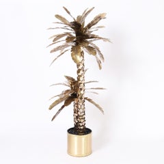 Mid Century Jansen Style Metal Palm Tree Sculpture