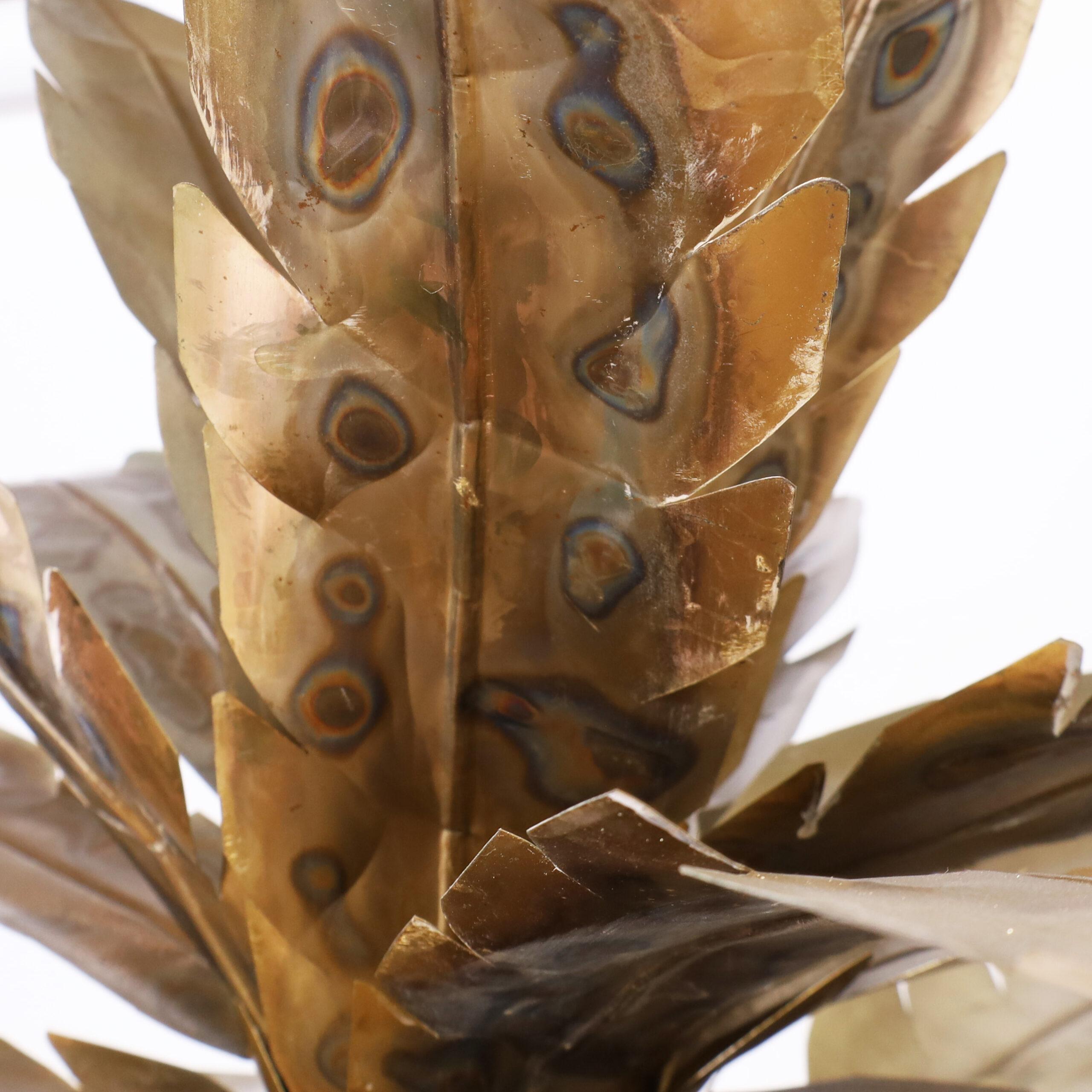 Palmenskulptur aus Metall im Jansen-Stil aus der Mitte des Jahrhunderts im Angebot 6