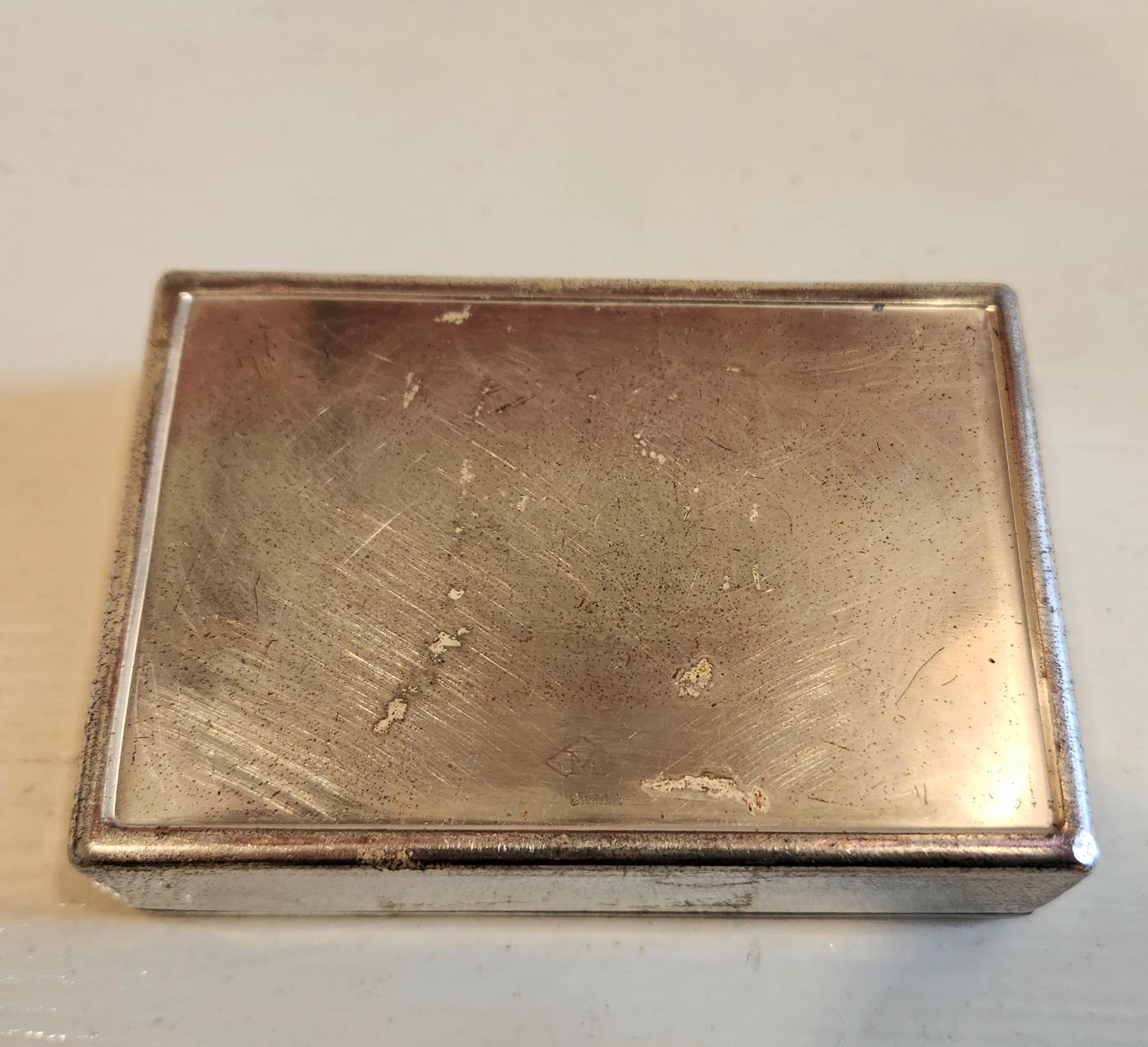 Mid-Century Metallbox in Silber Farbe im Angebot 5
