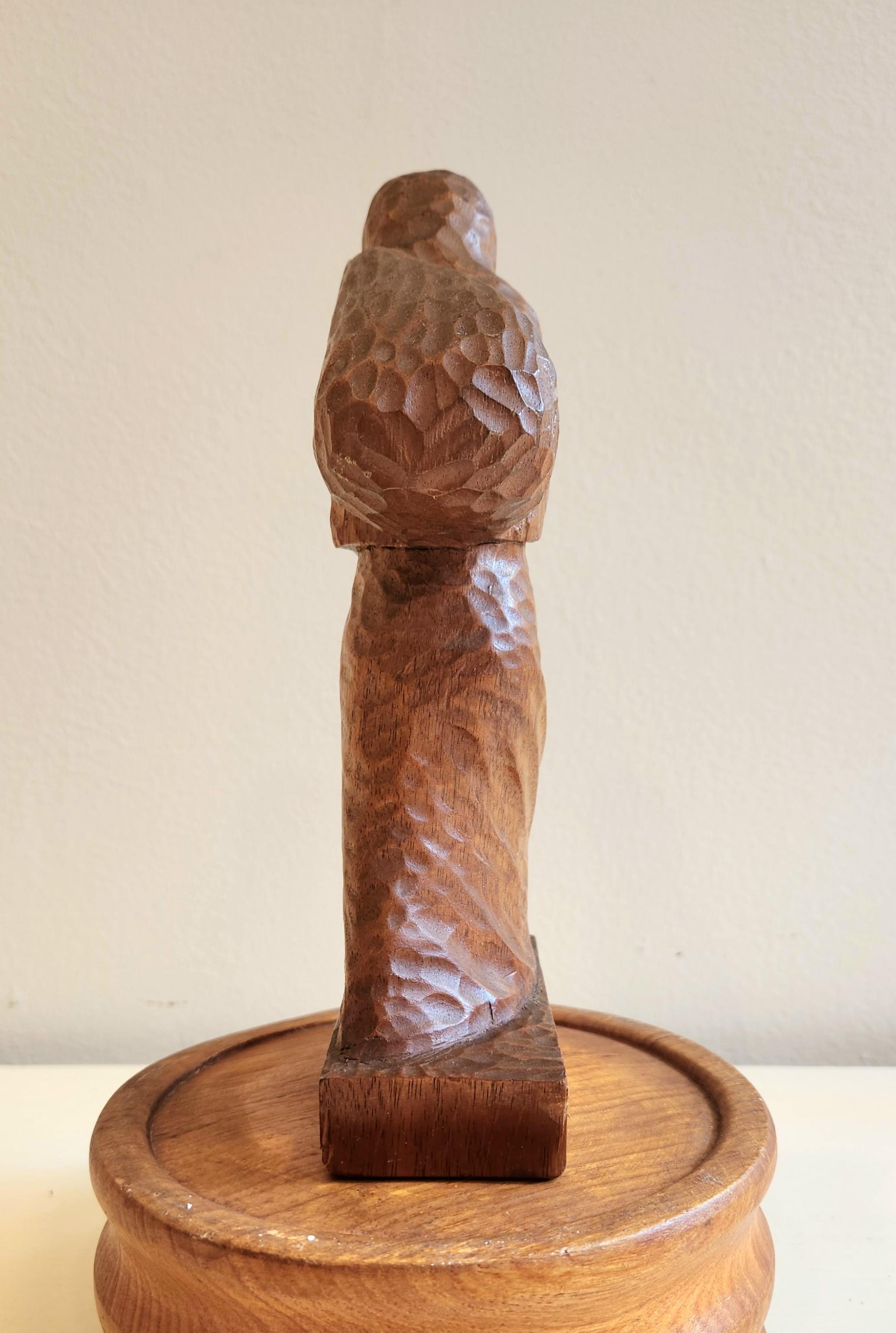 Mid-century Mexican Wood Sculpture Figure For Sale 2