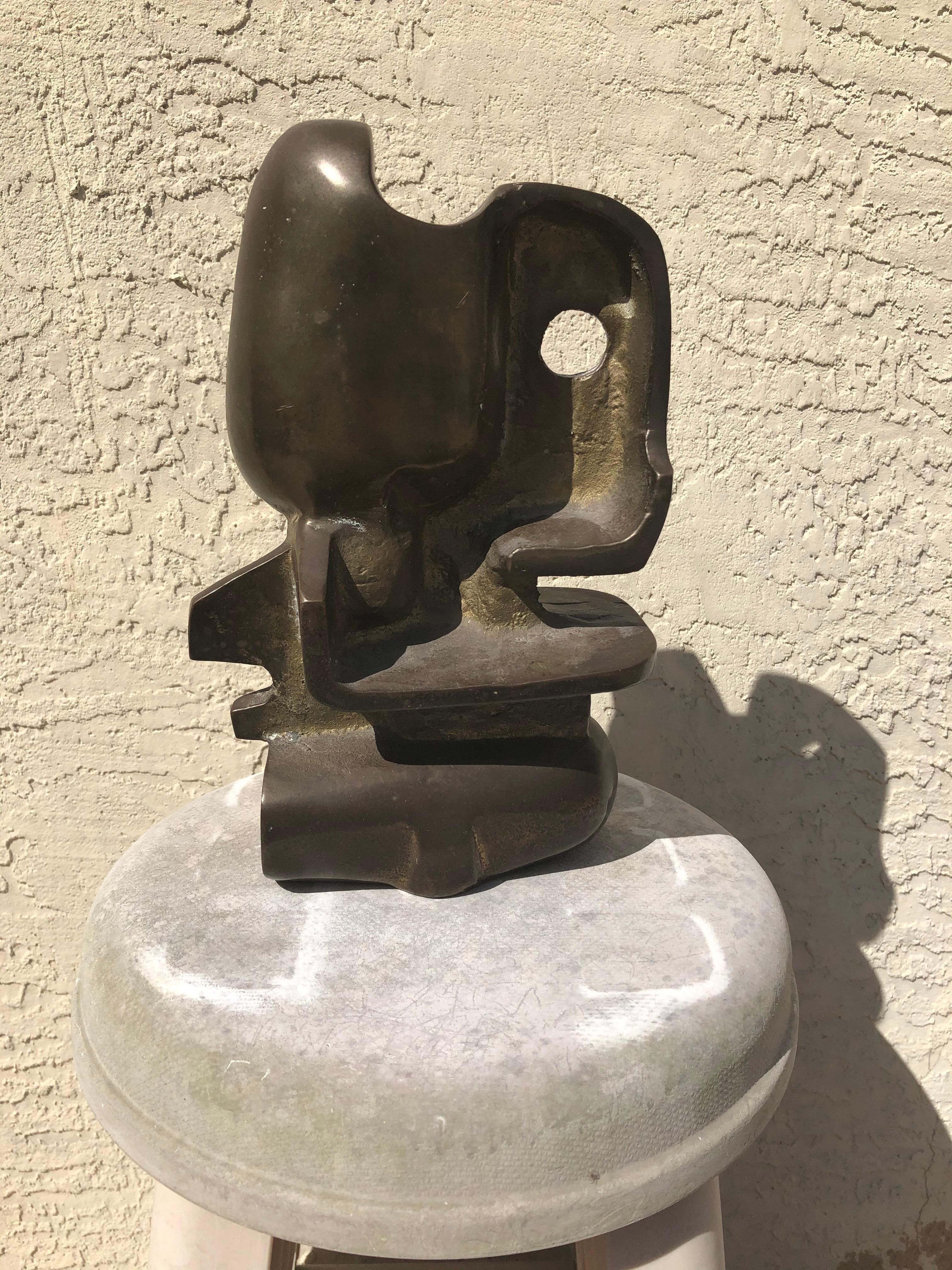 Mid Century Modern Abstract Bronze - Gold Abstract Sculpture by Unknown