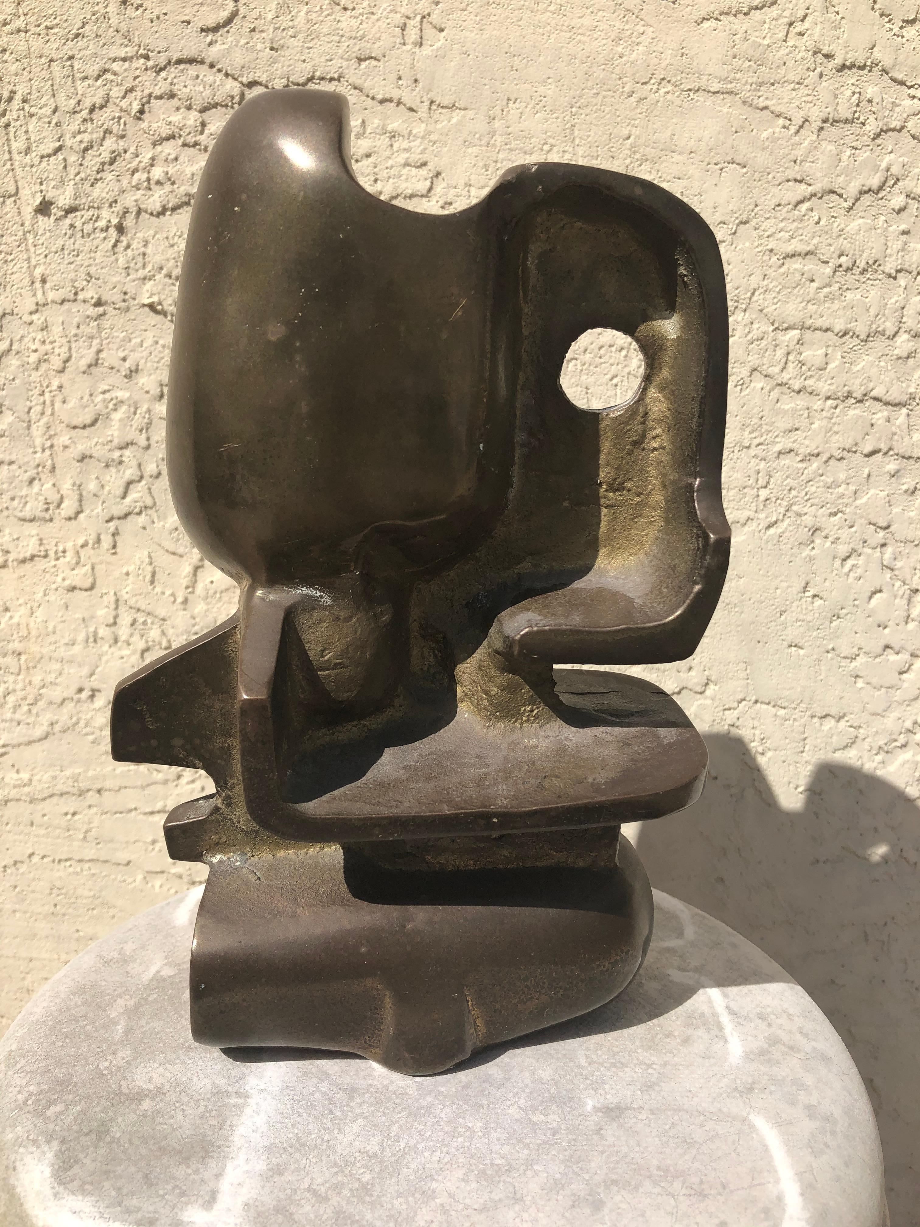 Mid Century Modern Abstract Bronze - Sculpture by Unknown