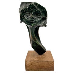 Sculpture en bronze brutaliste mi-siècle moderne