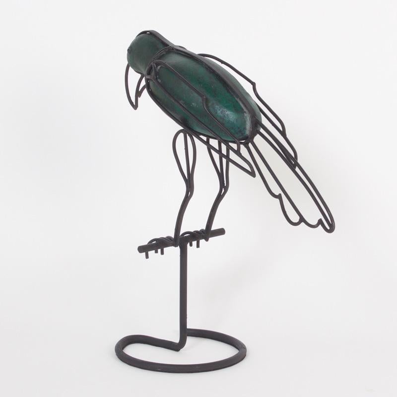 Mid-Century Modern Metal Parrot Form Sculpture For Sale 4