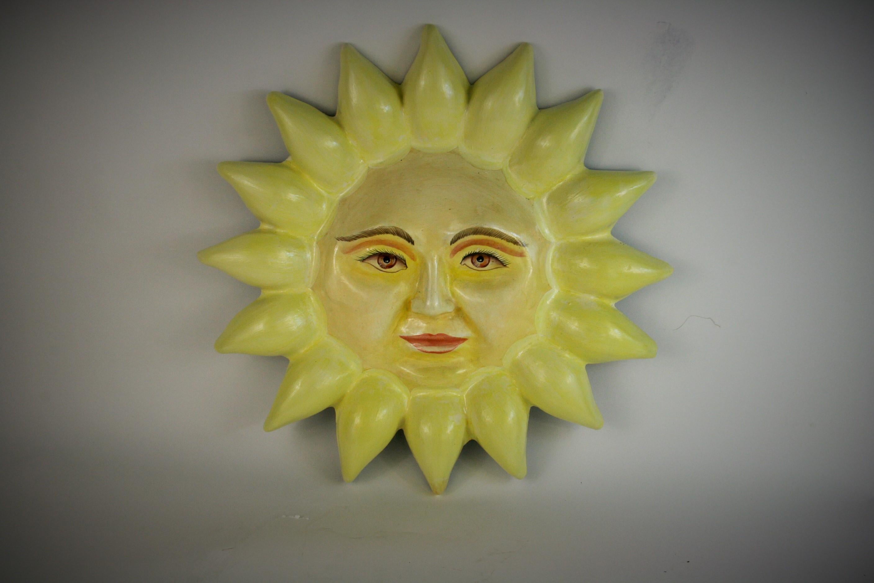 Mid Century Sun Papier Mache Wall Sculpture Sergio Bustamante 3
