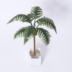 Mid Century Tole Palm Tree Sculpture