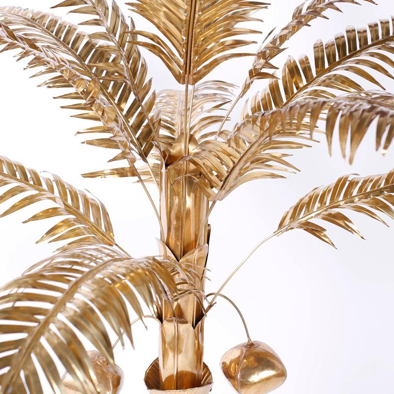 Midcentury Brass Coconut Palm Tree Sculpture For Sale 2