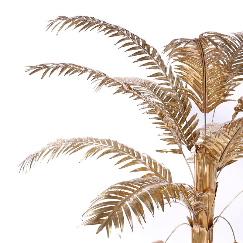 Midcentury Brass Coconut Palm Tree Sculpture For Sale 3