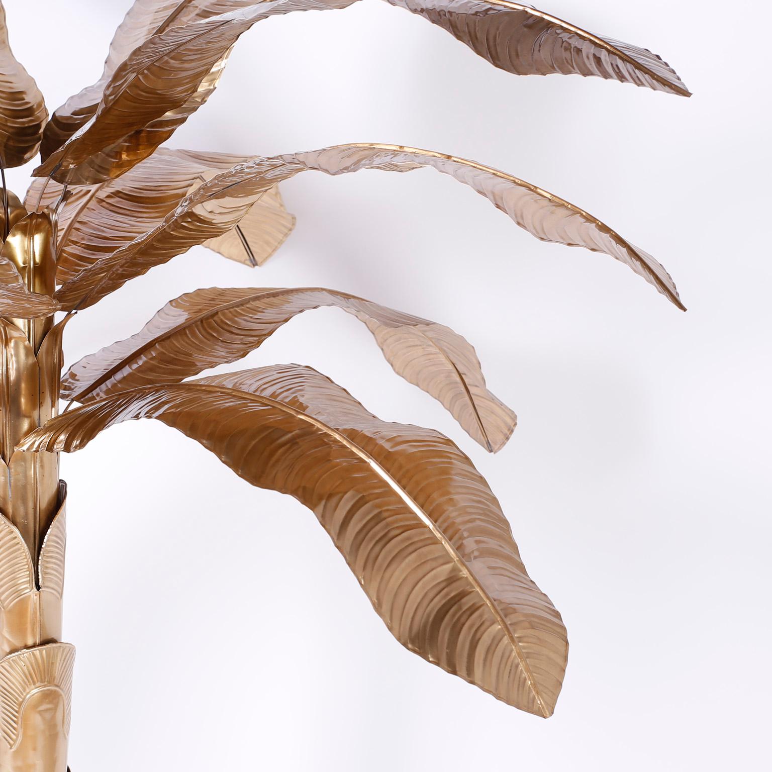 Sculpture de palmier ou de bananier en laiton du milieu du siècle dernier en vente 3