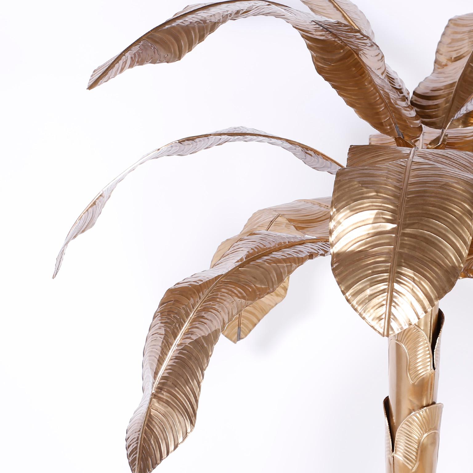 Midcentury Brass Palm or Banana Tree Sculpture For Sale 2
