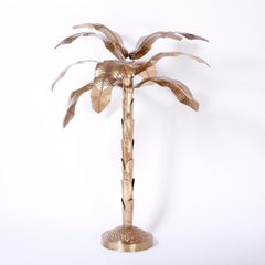 Midcentury Brass Palm or Banana Tree Sculpture