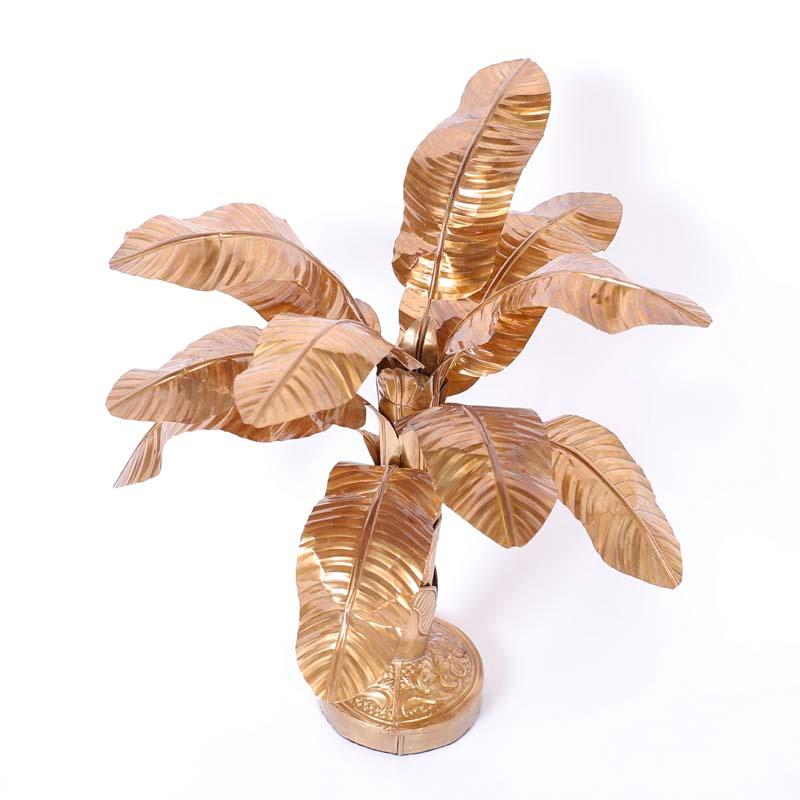 Midcentury Brass Palm Tree Sculpture For Sale 1