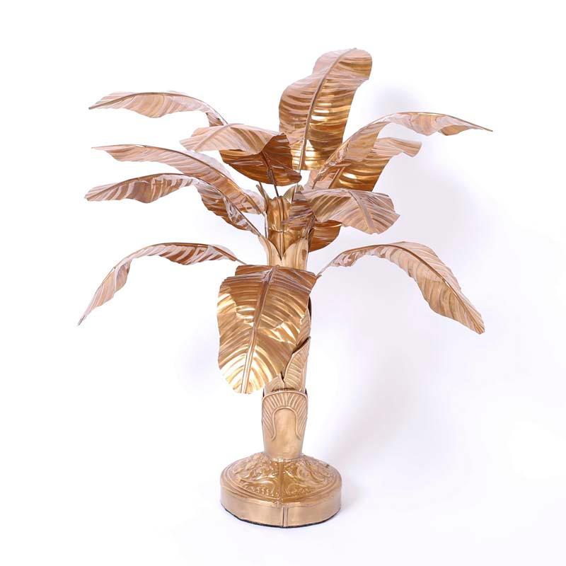 Midcentury Brass Palm Tree Sculpture