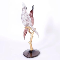 Midcentury Murano Glass and Bronze Sculpture with Two Birds by Zico Zanetti