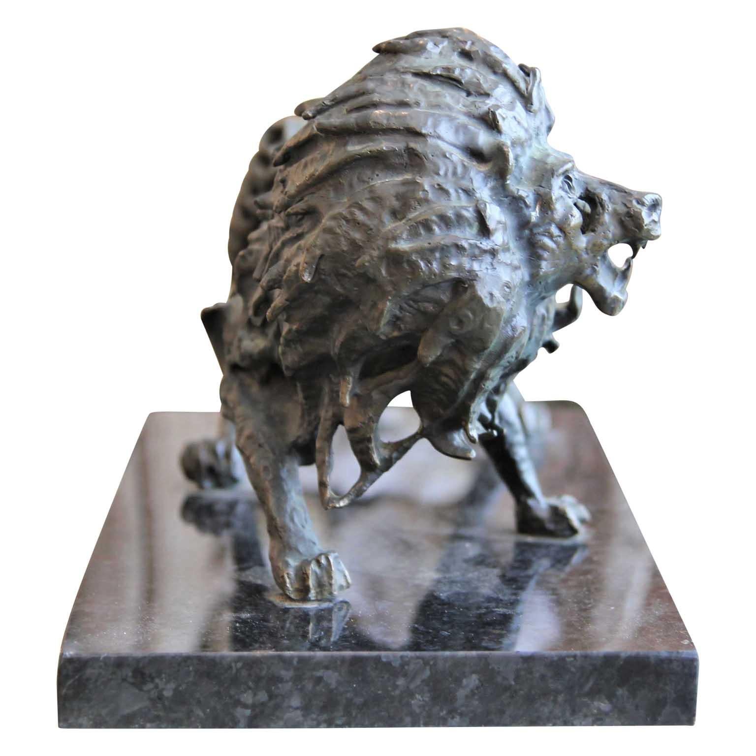 Abstrakte skelettierte Tierskulptur eines Löwen aus Bronze, Moderne im Angebot 2