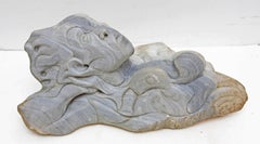 Modernist Carved Sandstone Sculpture Mythical Figure