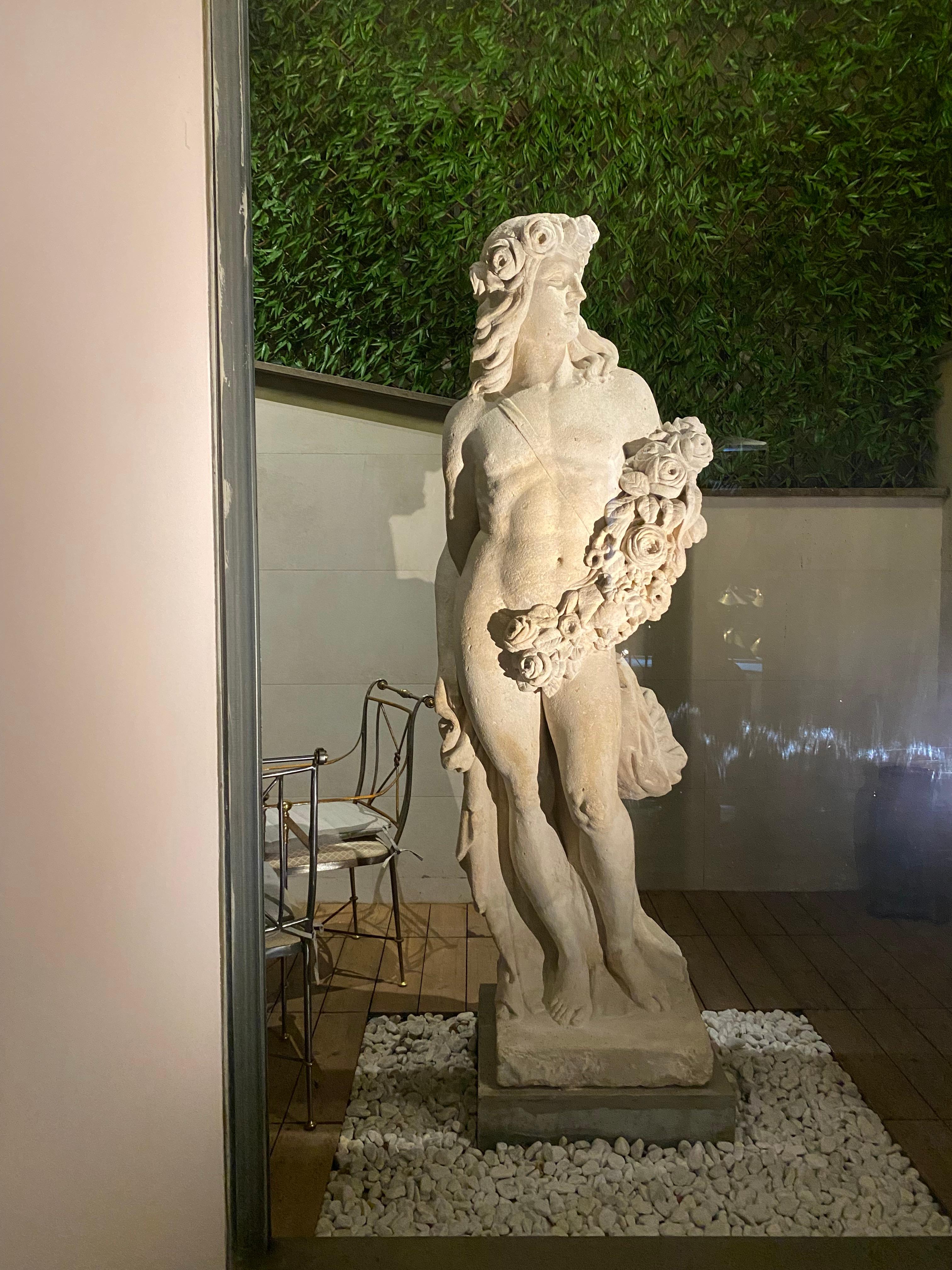 Monumental Italian 18'century Stone Sculpture of Mythological subject Apollo 1