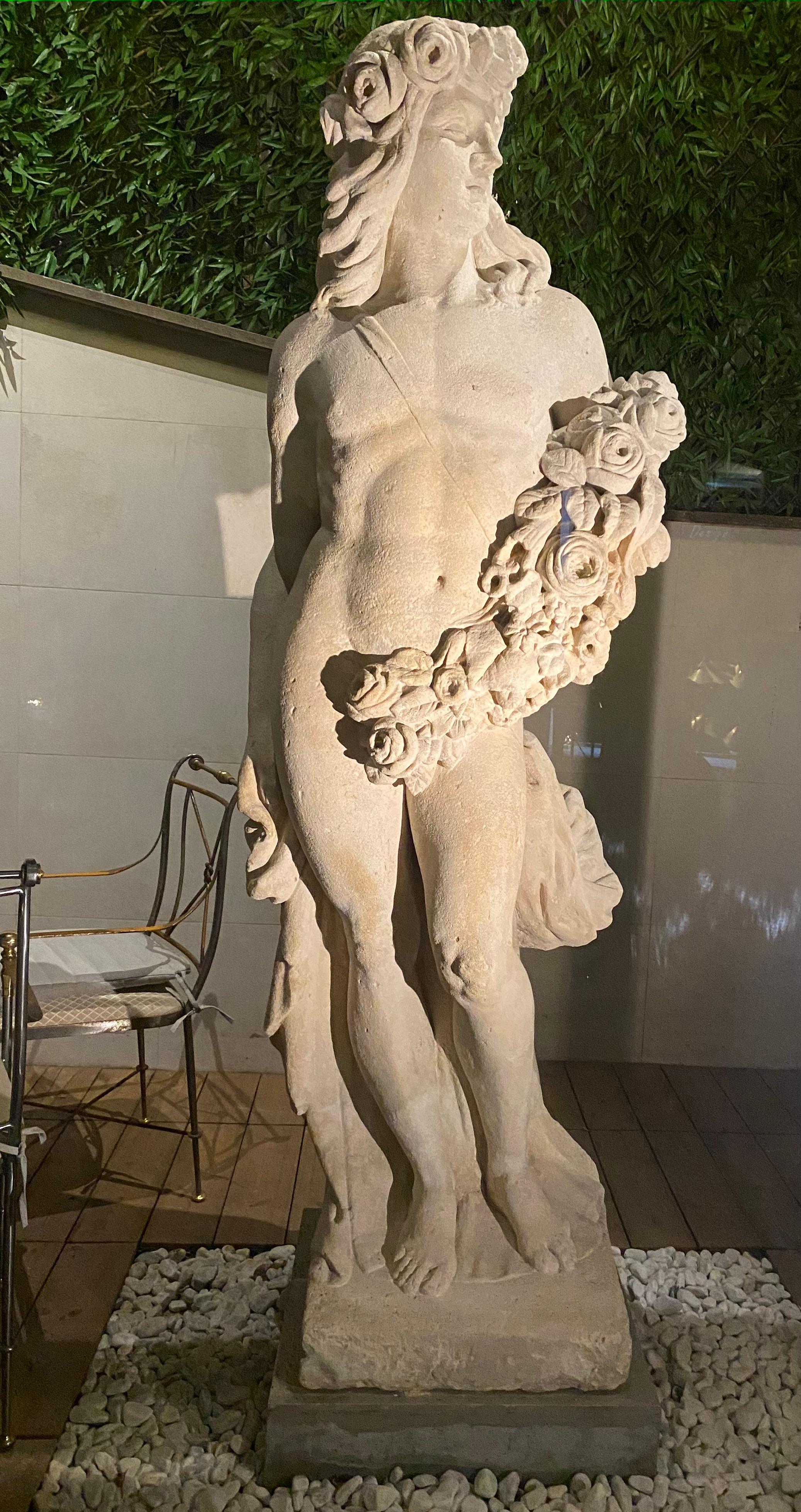 Monumental Italian 18'century Stone Sculpture of Mythological subject Apollo 2