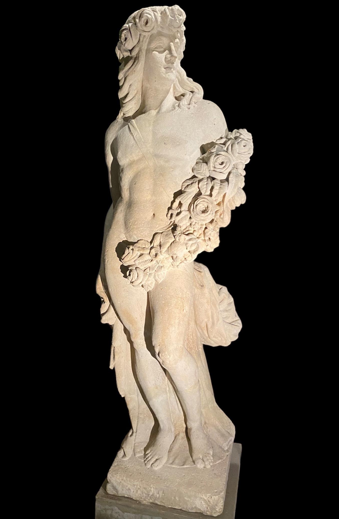 Monumental Italian 18'century Stone Sculpture of Mythological subject Apollo 6