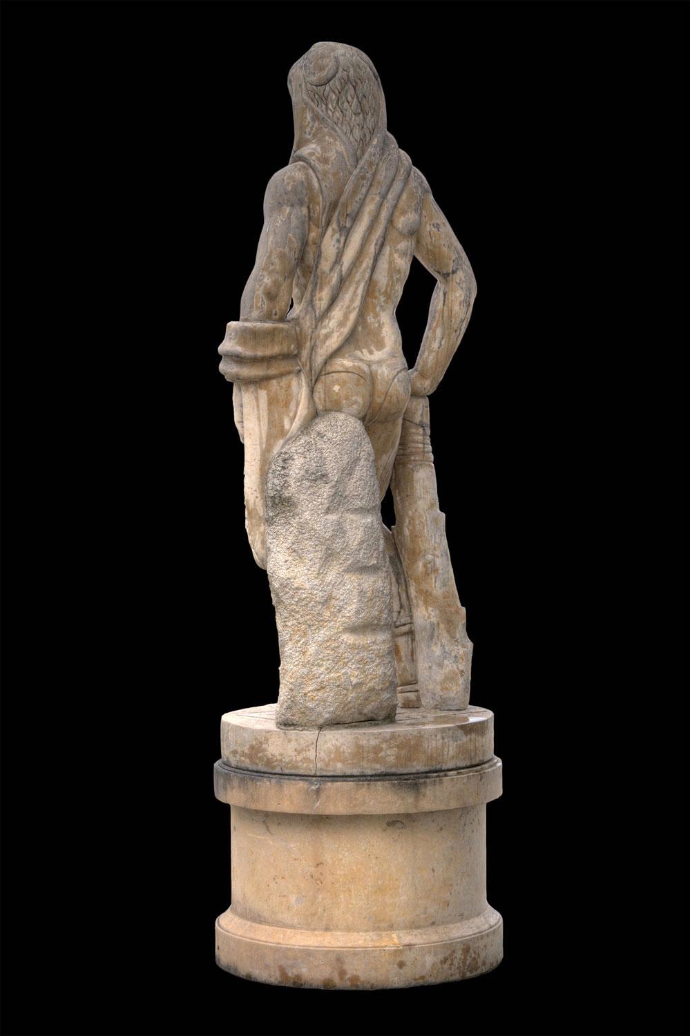  Monumentale italienische Rationalistische Marmorskulpturen von Herkules und Discobolo im Angebot 12