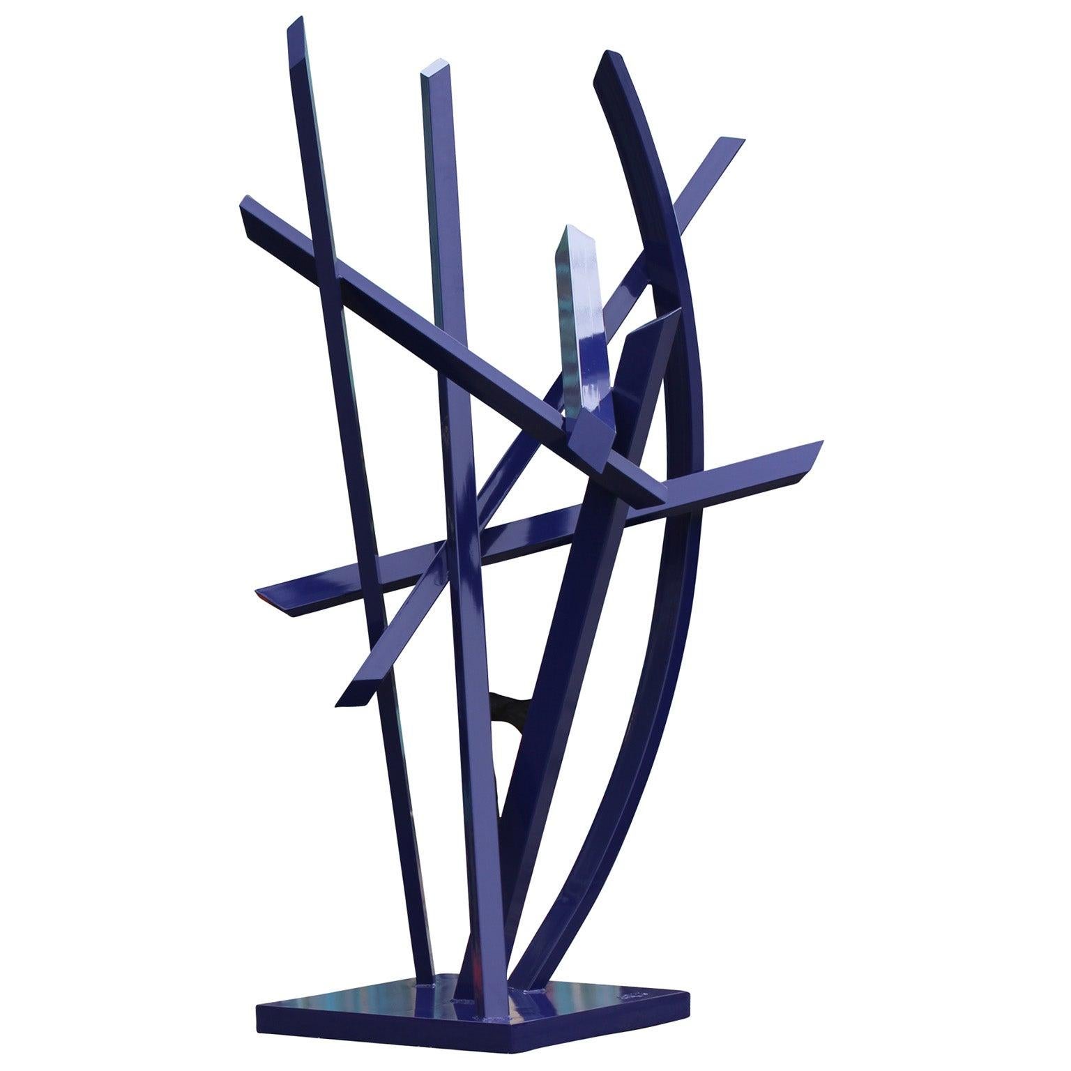 Monumental Modern Blue Abstract Steel Outdoor / Indoor Sculpture  1