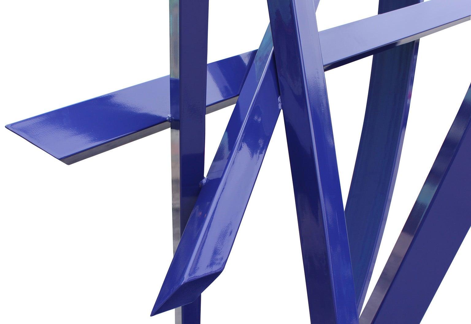 Monumental Modern Blue Abstract Steel Outdoor / Indoor Sculpture  2