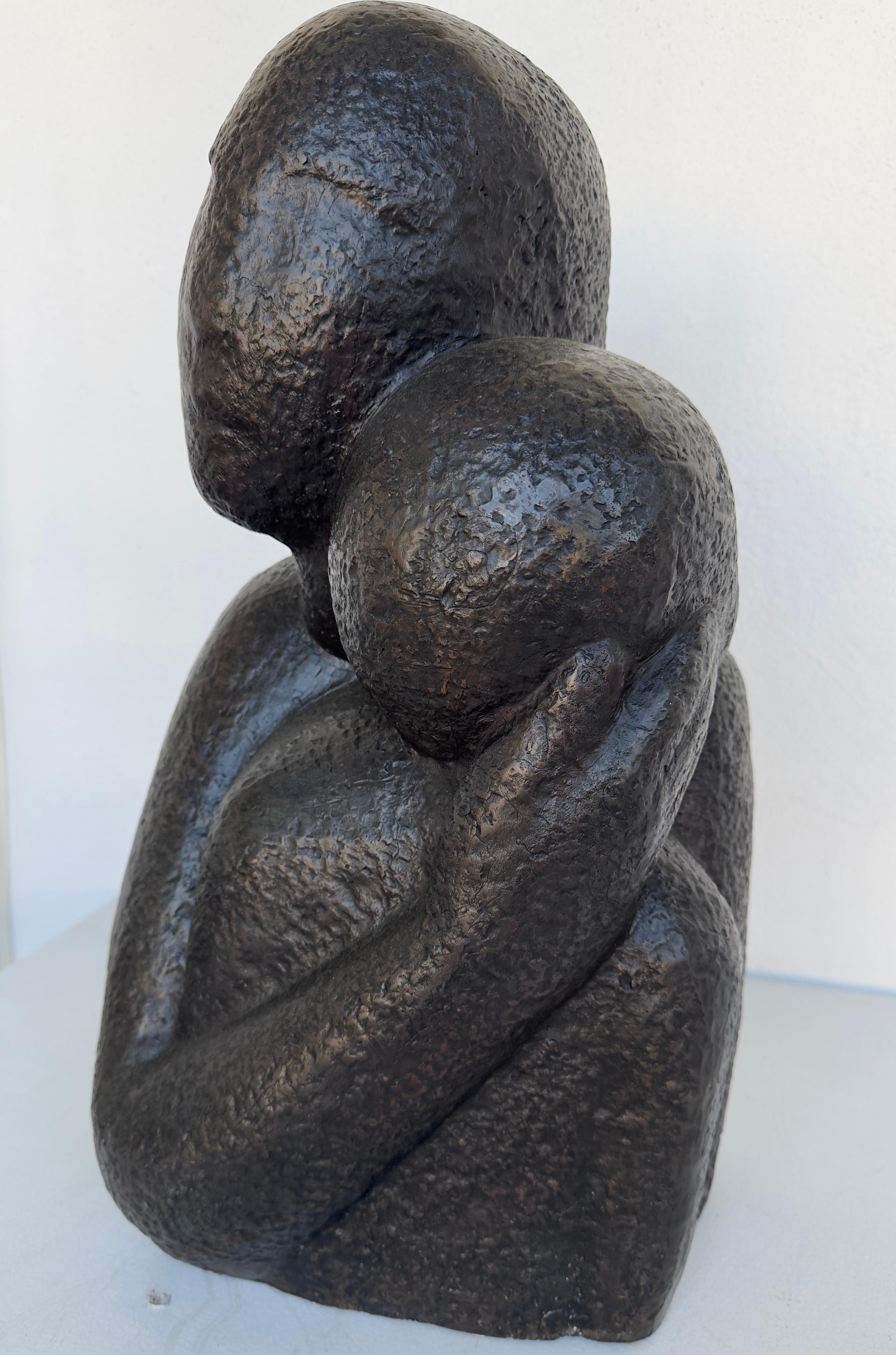 Biomorphic Sculpture Woman With Child Signed PJ edition 8/12 For Sale 2