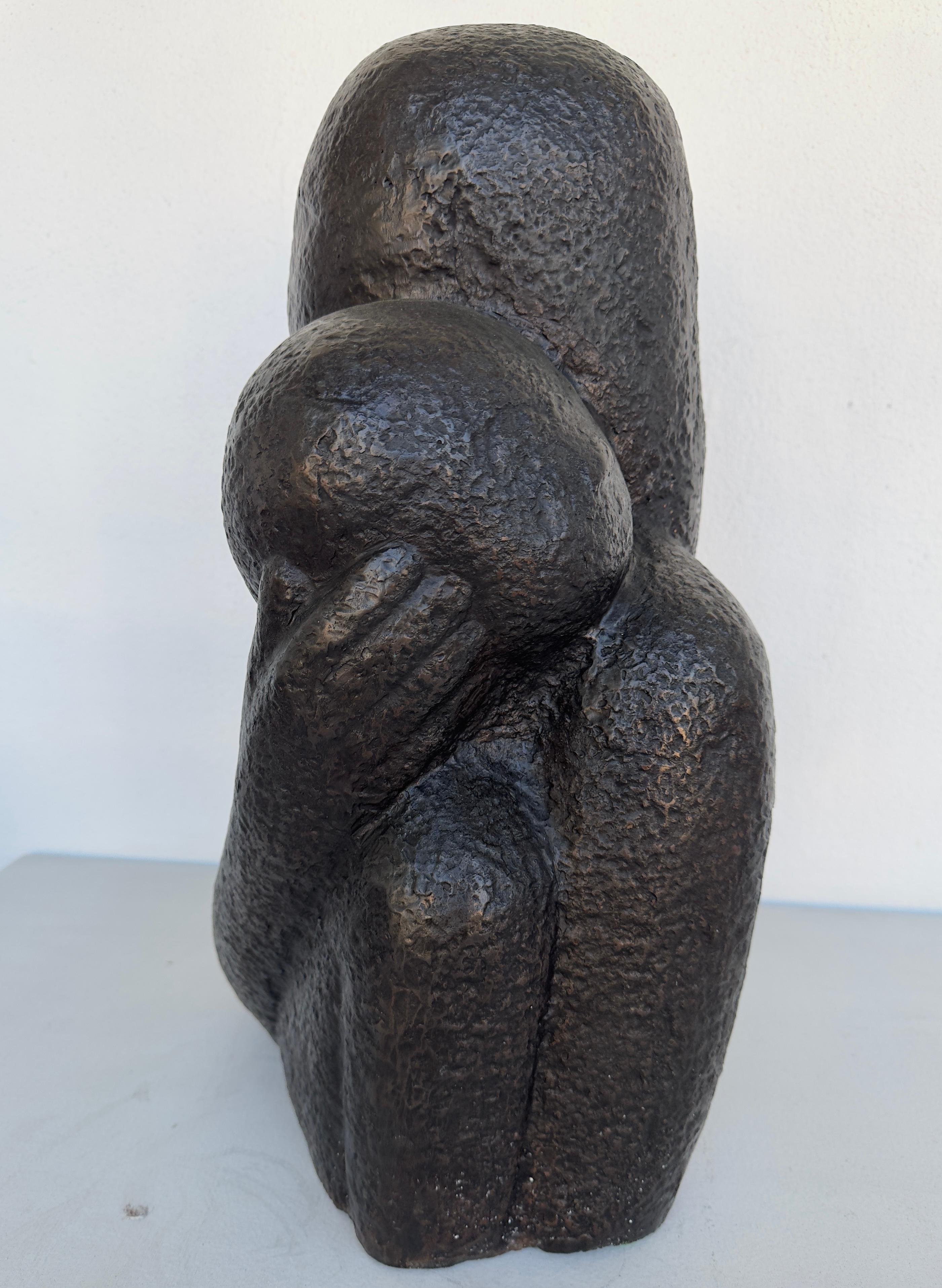 Biomorphic Sculpture Woman With Child Signed PJ edition 8/12 For Sale 3
