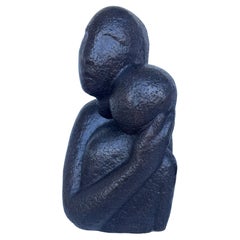 Biomorphic Sculpture Woman With A Child Signed PJ