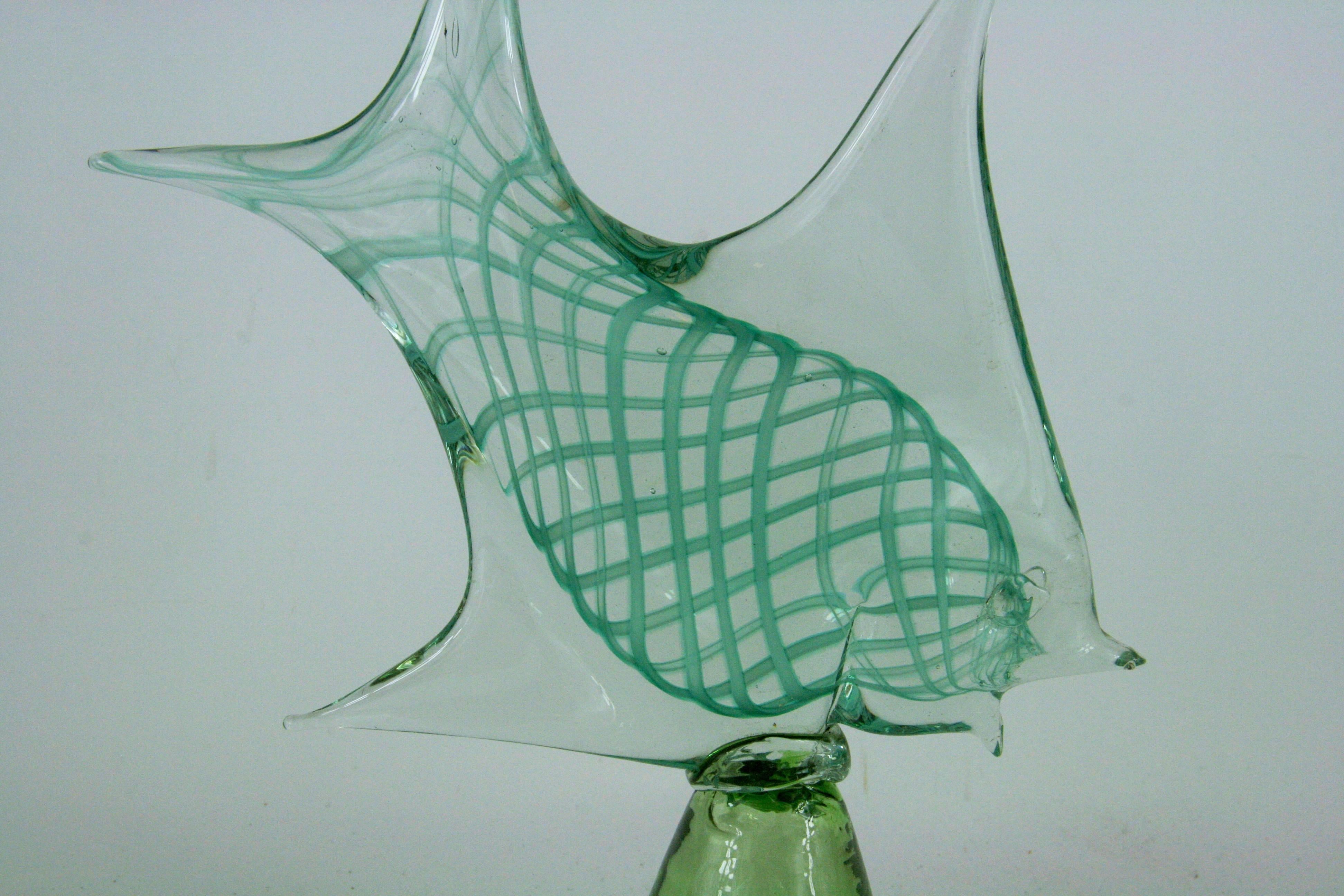 large glass fish sculpture