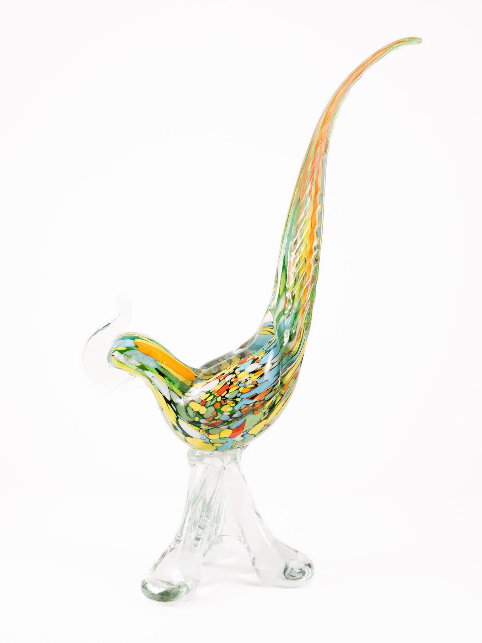 Murano Glass Peacock - Sculpture by Unknown