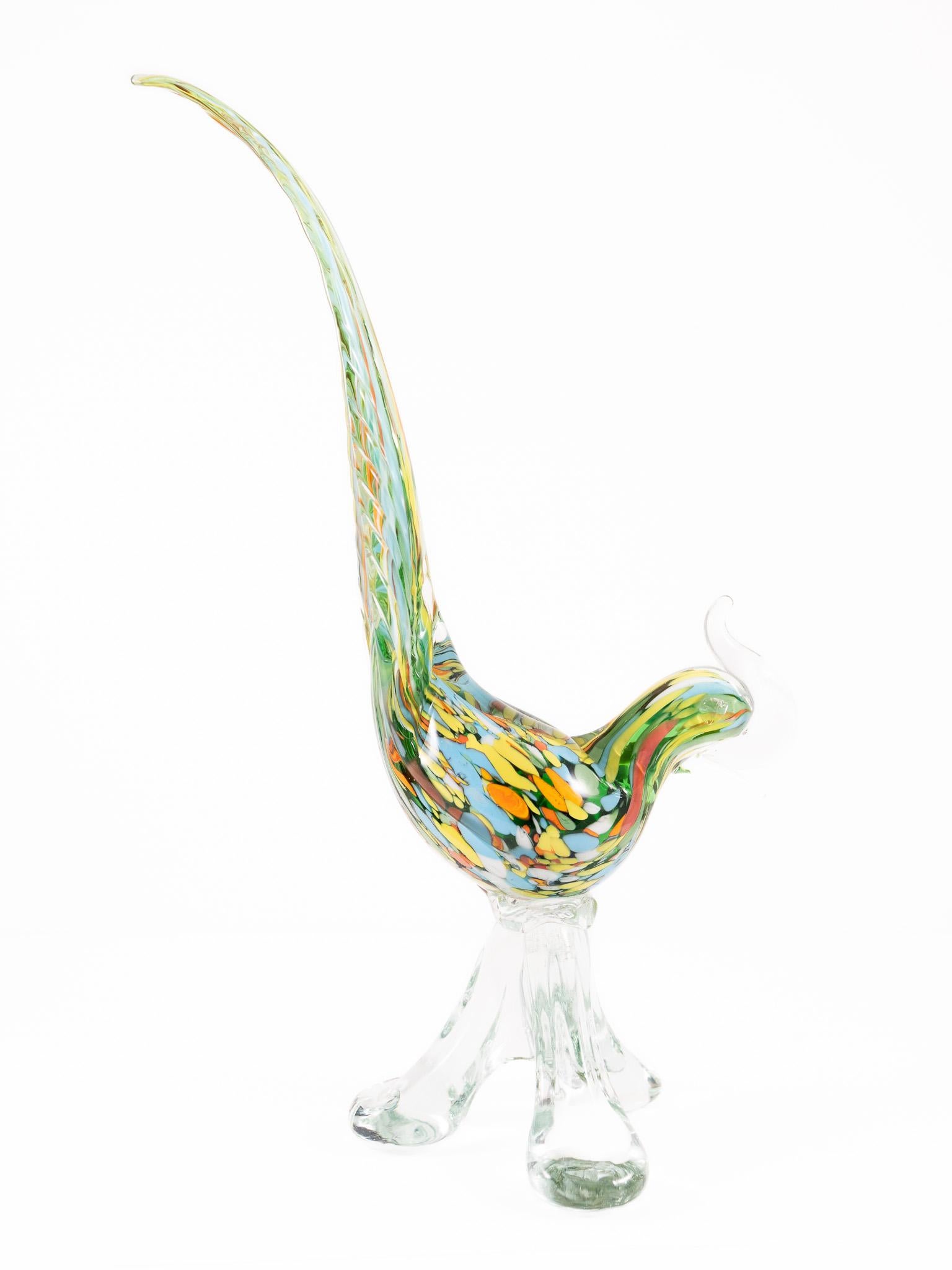 20th Century Venetian Murano Glass Peacock
HxWxD: 16