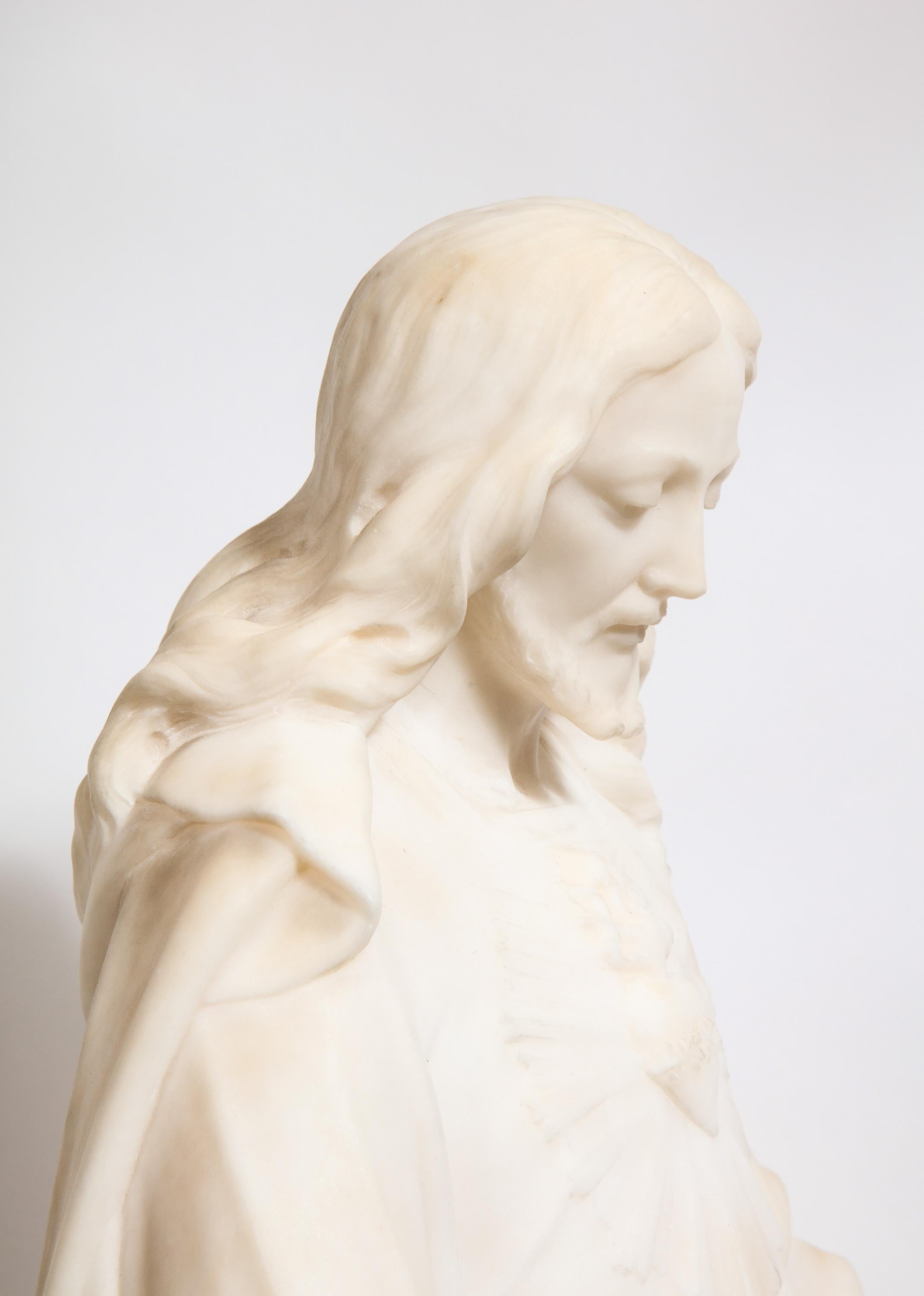 Italian Marble Sculpture of Holy Jesus Christ, 19th Century 4