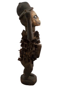 "Nail Fetish Bacongo-Zaire, " Glass, Wood, & Metal created circa 1910