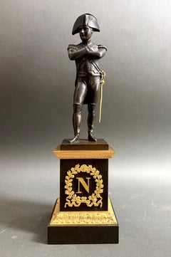 Napoleone Bonaparte Scultura Impero in Bronzo Dorato a Ormolu da Biblioteca