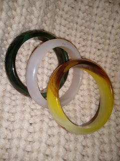 Natural Agate gem stone bangles 