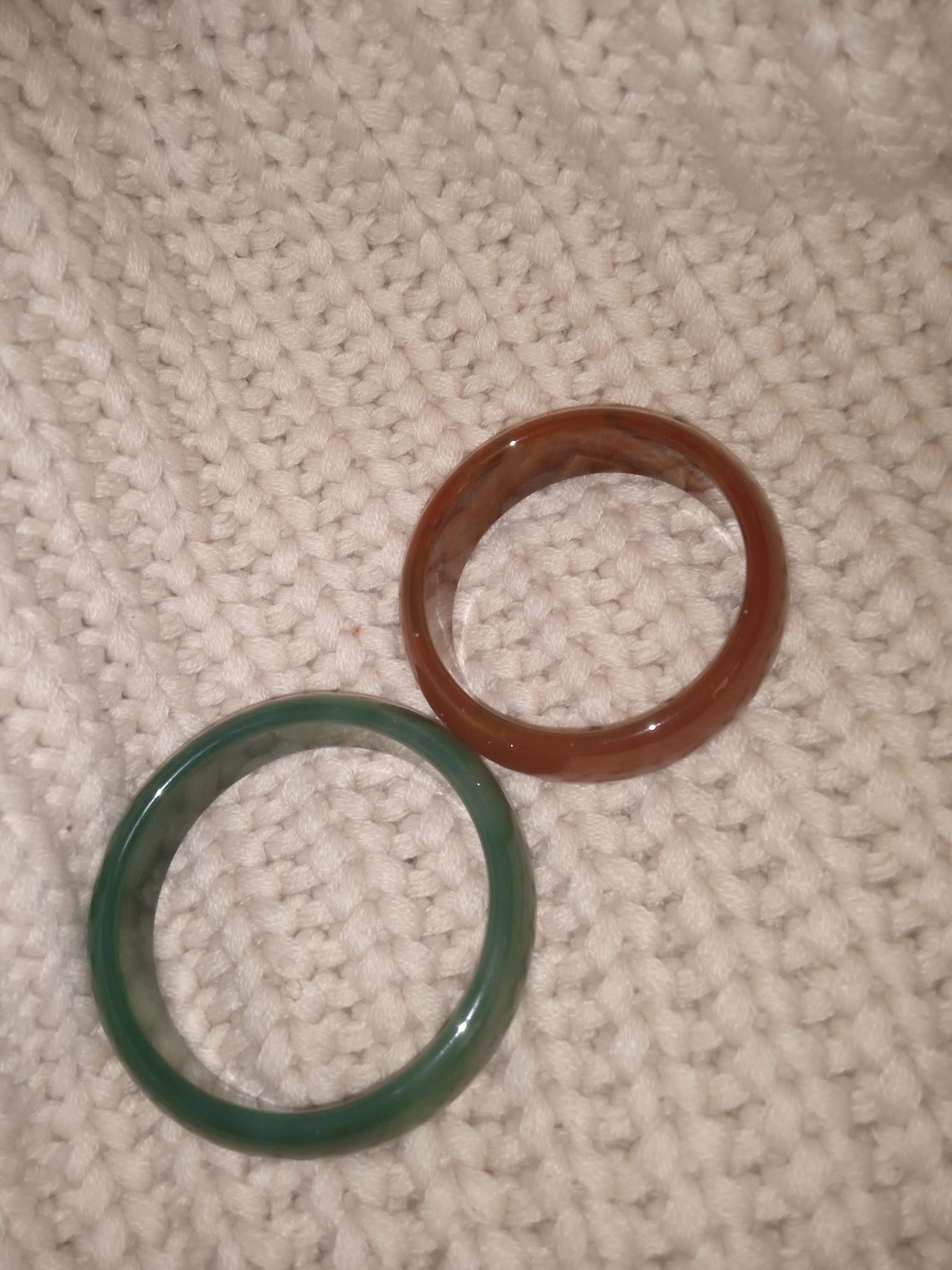 Natural Agate gem stones pair of bangles  For Sale 1